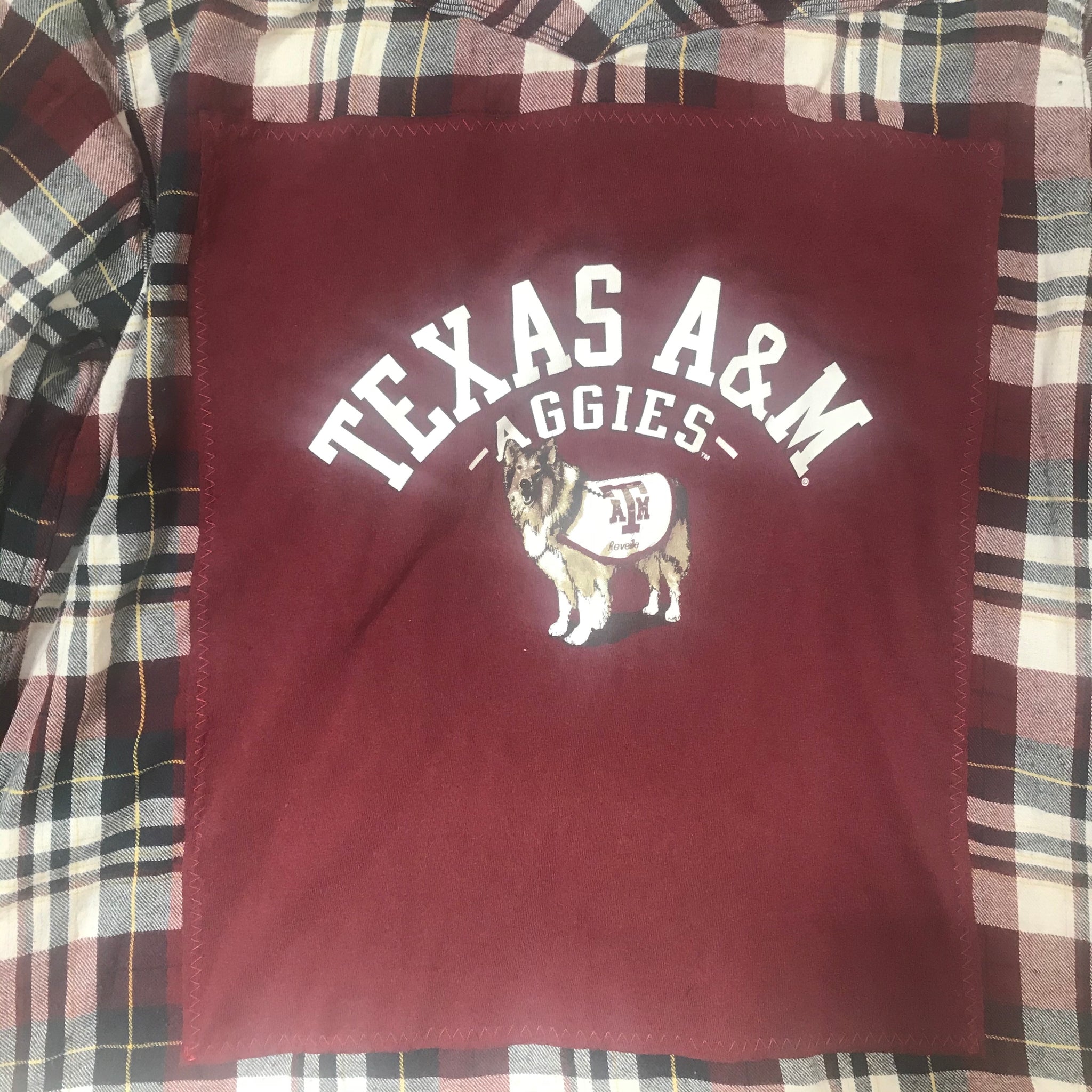 Texas A&M LARGE T-shirt backed flannel