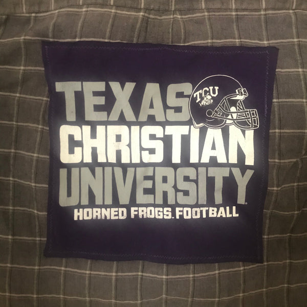 TCU XL Texas Christian University T-shirt backed flannel