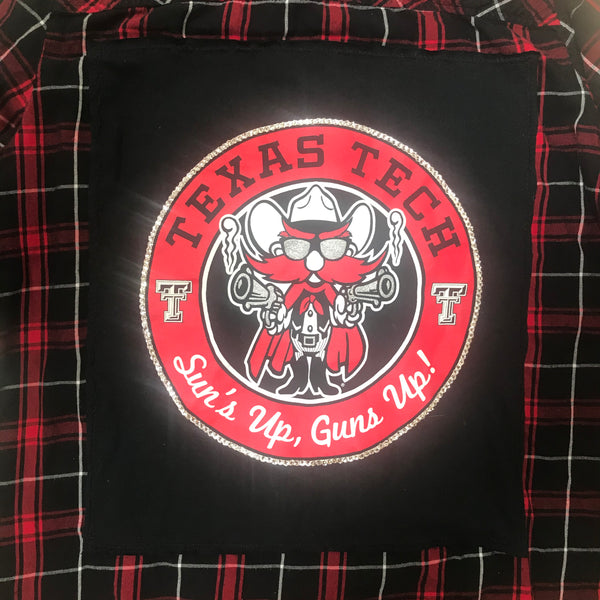 Texas Tech LARGE Blinged Out T-Backed Flannel