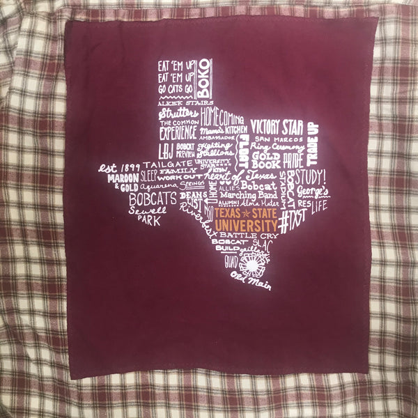 Texas State XL T-shirt backed flannel