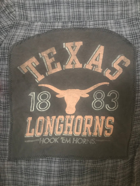 UT TEXAS XS EXTRA SMALL  University of Texas T-shirt backed flannel