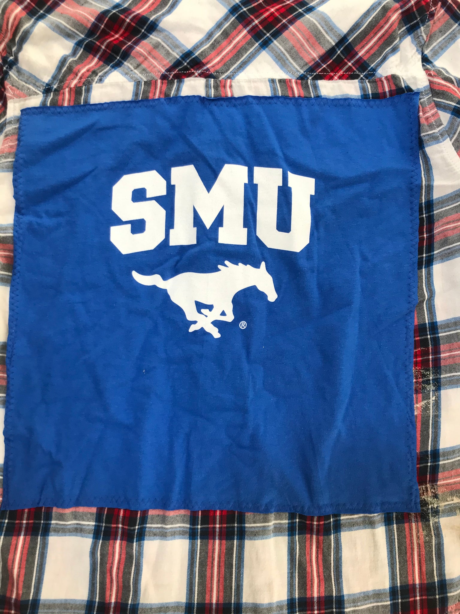 SMU MEDIUM SMU Southern Methodist University T-shirt backed flannel