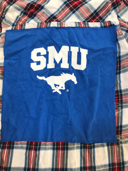 SMU MEDIUM SMU Southern Methodist University T-shirt backed flannel