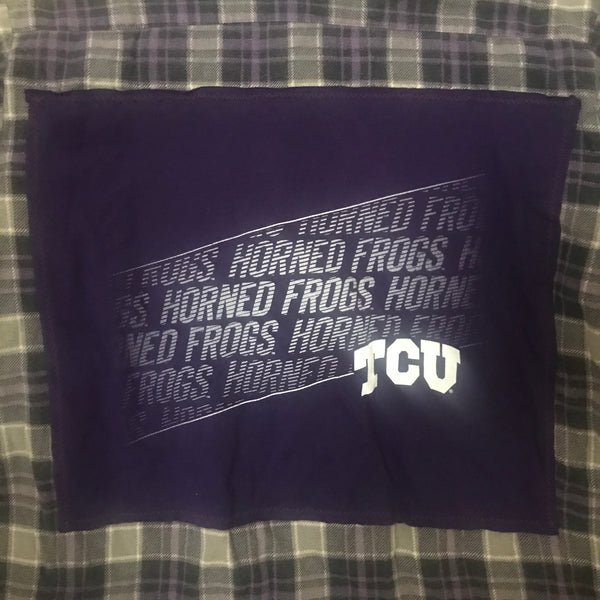 TCU XL Texas Christian University T-shirt backed flannel