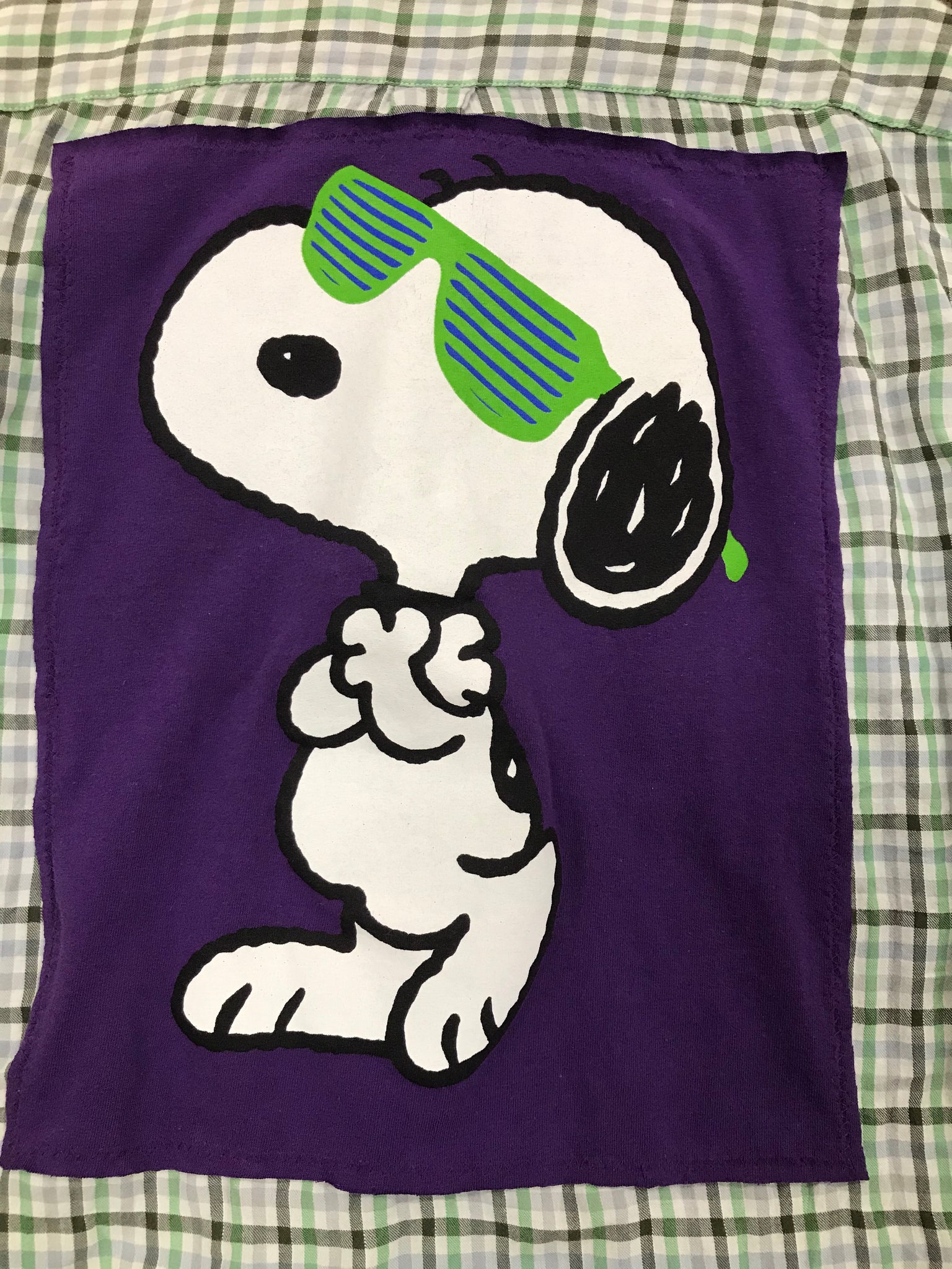 Snoopy LARGE Cool Snoopy T-Shirt Backed Flannel