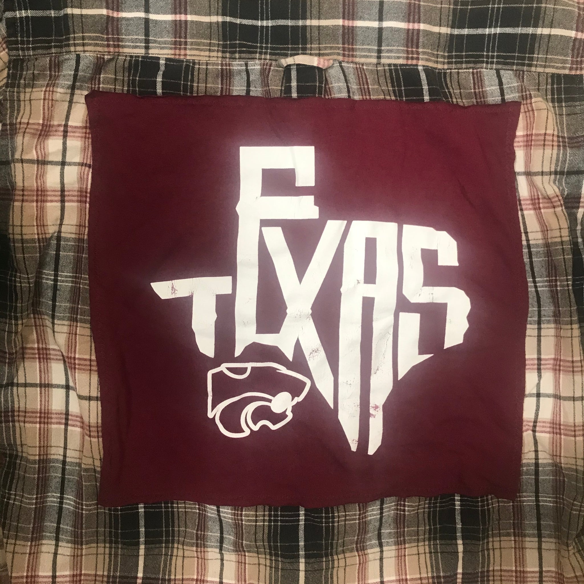 Texas State LARGE T-shirt backed flannel