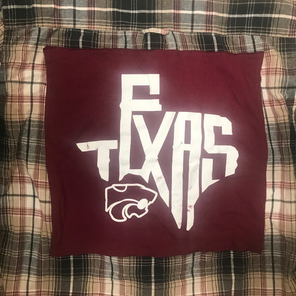 Texas State LARGE T-shirt backed flannel