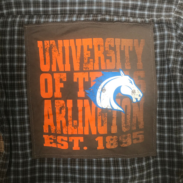 UTA LARGE University of Texas Arlington T-shirt backed flannel