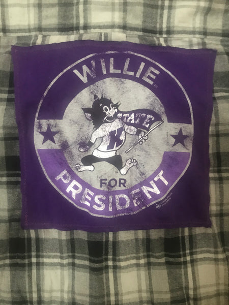 Kansas State University SMALL T-shirt backed flannel