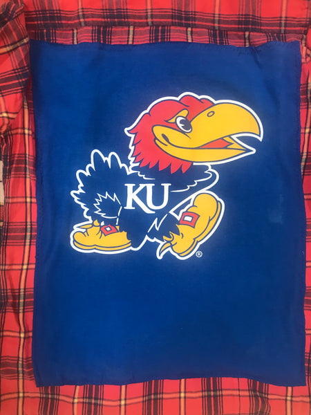 Kansas Jayhawks SMALL T-shirt backed flannel