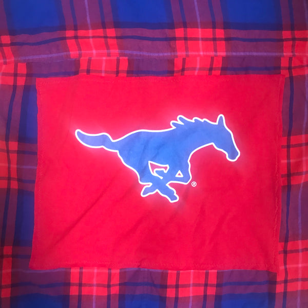 SMU MEDIUM Southern Methodist University T-shirt backed flannel