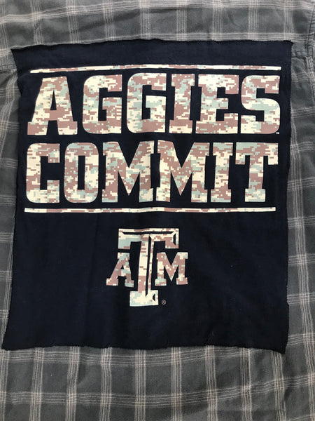 Texas A&M MEDIUM Texas A&M Aggies T-shirt backed flannel