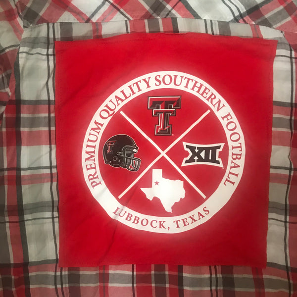 Texas Tech LARGE T-shirt backed flannel