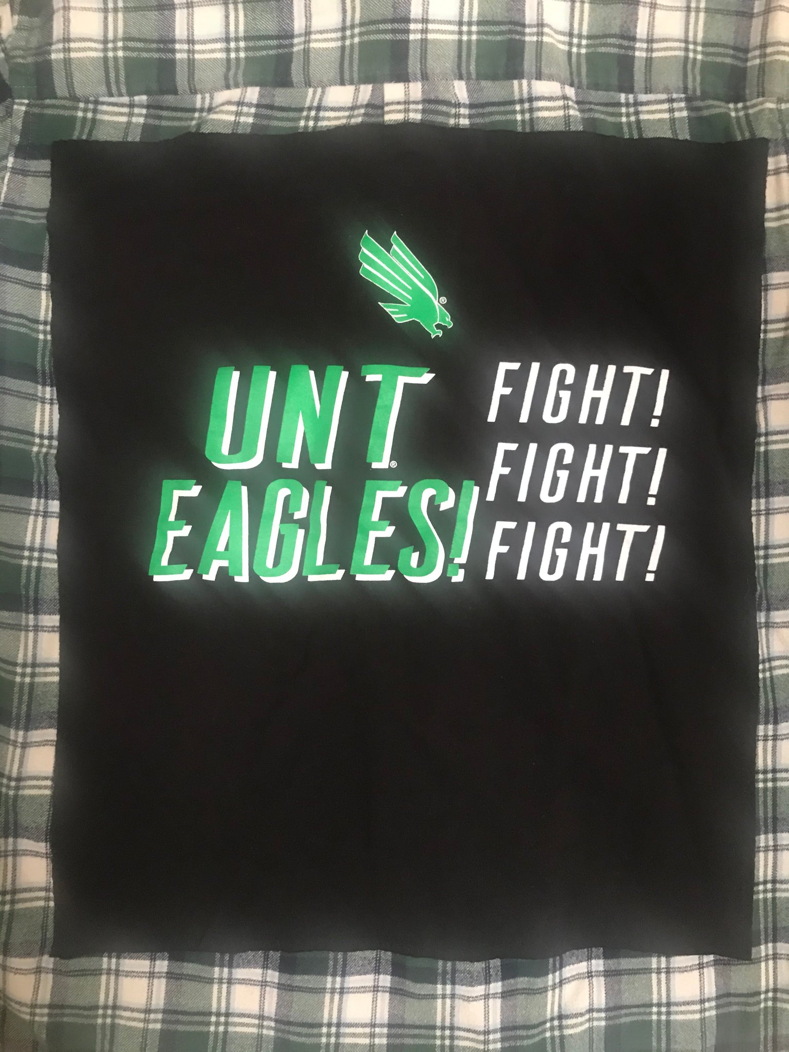UNT MEDIUM University of North Texas T-shirt backed flannel