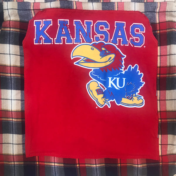 Kansas Jayhawks MEDIUM T-shirt backed flannel